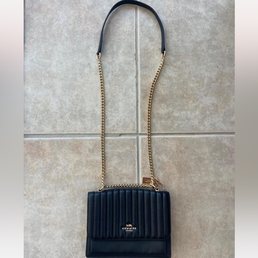 Coach Black Crossbody Bag with Gold Chain